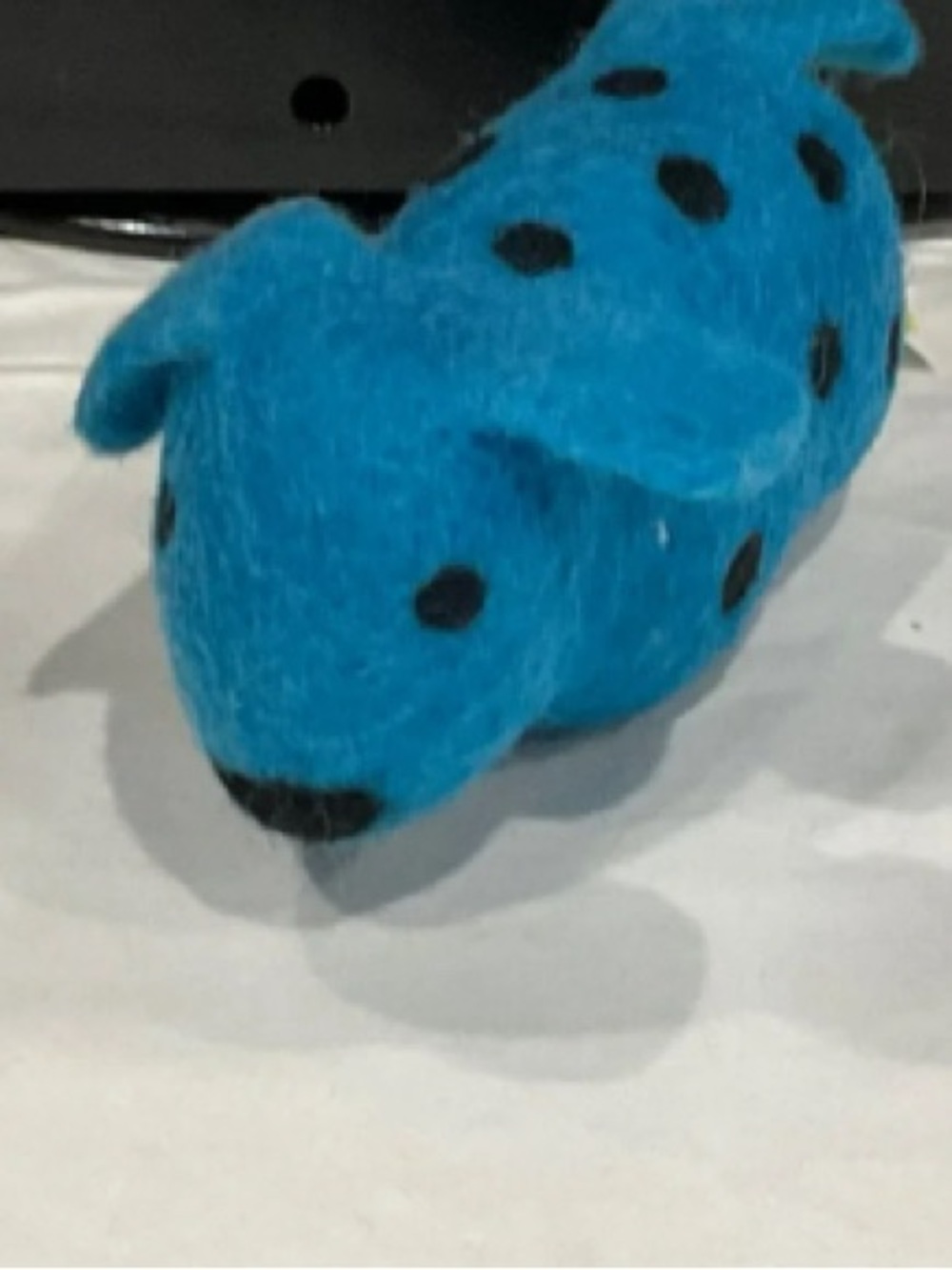 Blue Small Pet Plush Chew Toy with Black Spots